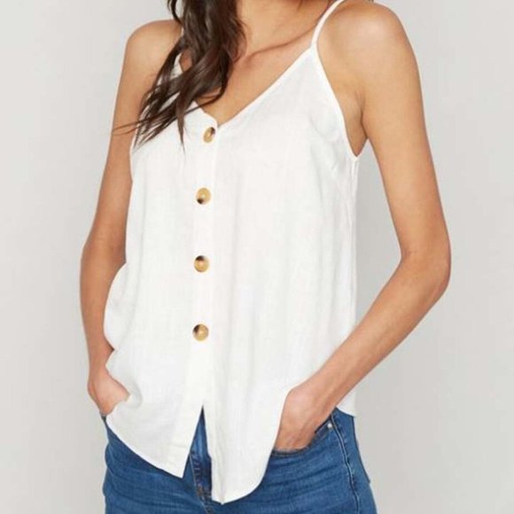 Hayden Sleeveless Linen Button Down - Picture 2 of 8